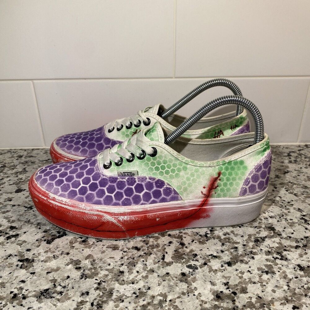 Vans Low Top Lace Up Custom The Joker Shoes Men's Size 6.5 / Women's Size 8